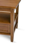 Solid Wood Rectangle End Table With Drawer And Shelf, 18.1in D x 20in W x 19.5in H - Norfolk