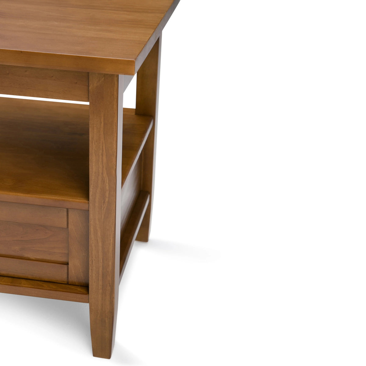 Solid Wood Rectangle End Table With Drawer And Shelf, 18.1in D x 20in W x 19.5in H - Norfolk