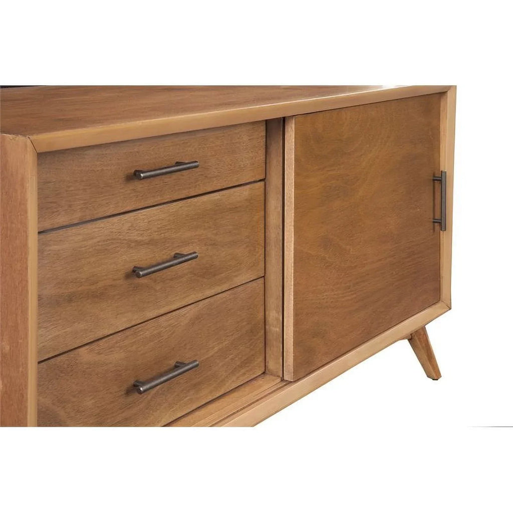 Home Square 4-Piece Set With Small TV Console, Full Wood Bed And Large Nightstand