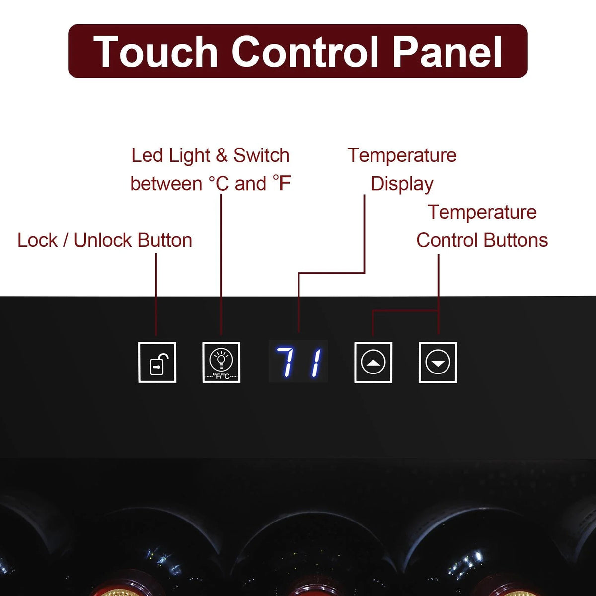 Ktaxon 18 Bottle Compressor Wine Cooler, 1.8 Cu.Ft, 52L - Freestanding