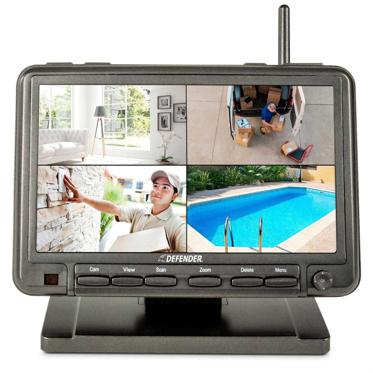 Defender Non Wi-Fi Plug-in Security Camera System With 7in Display Monitor - PhoenixM2