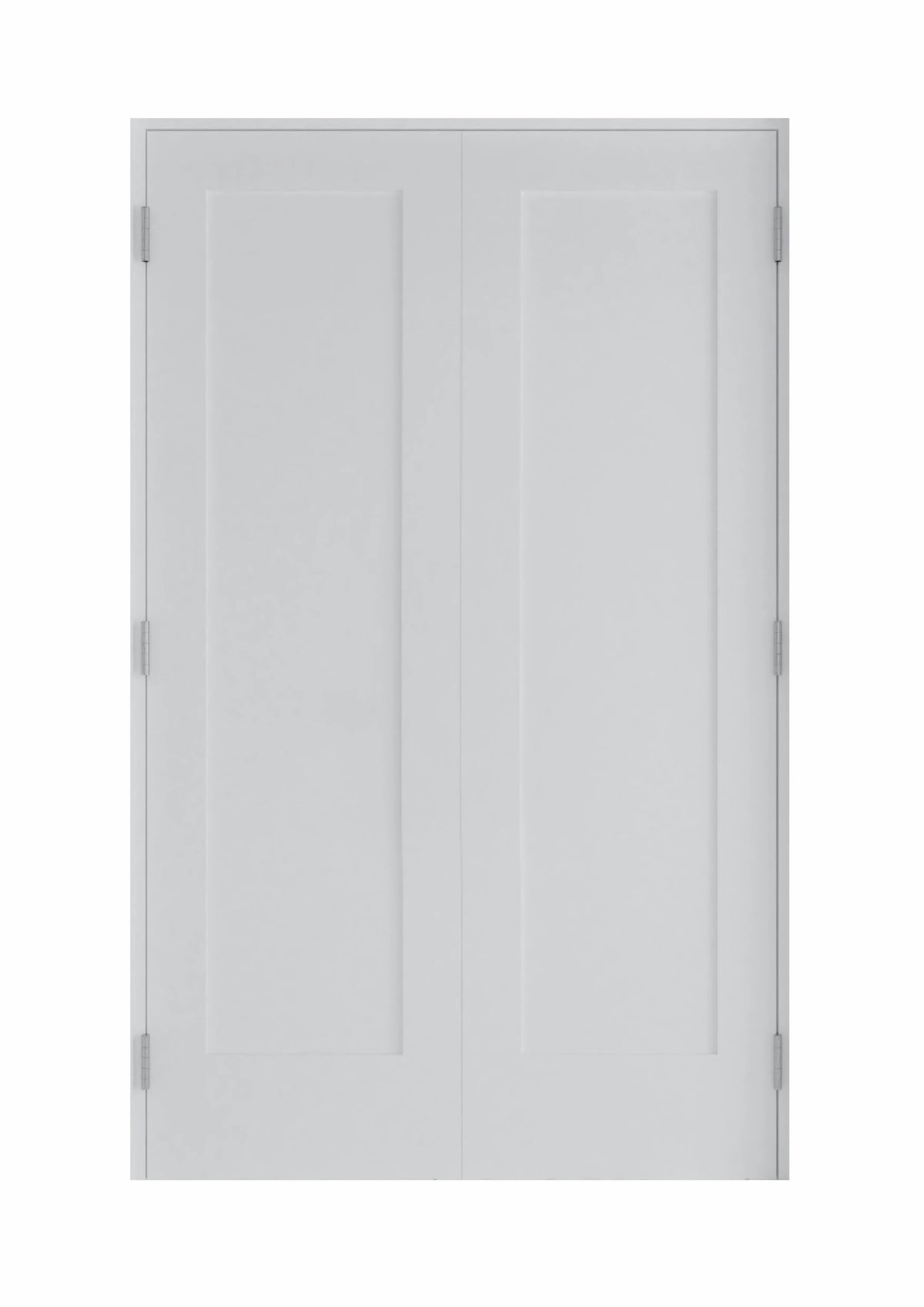 60 in x 80 in Bi-Parting Solid Core White Primed Composite Double Prehung French Door With Catch Ball Bronze Hinges