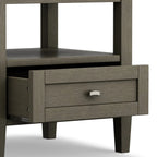 Solid Wood Rectangle End Table With Drawer And Shelf, 18.1in D x 20in W x 19.5in H - Norfolk
