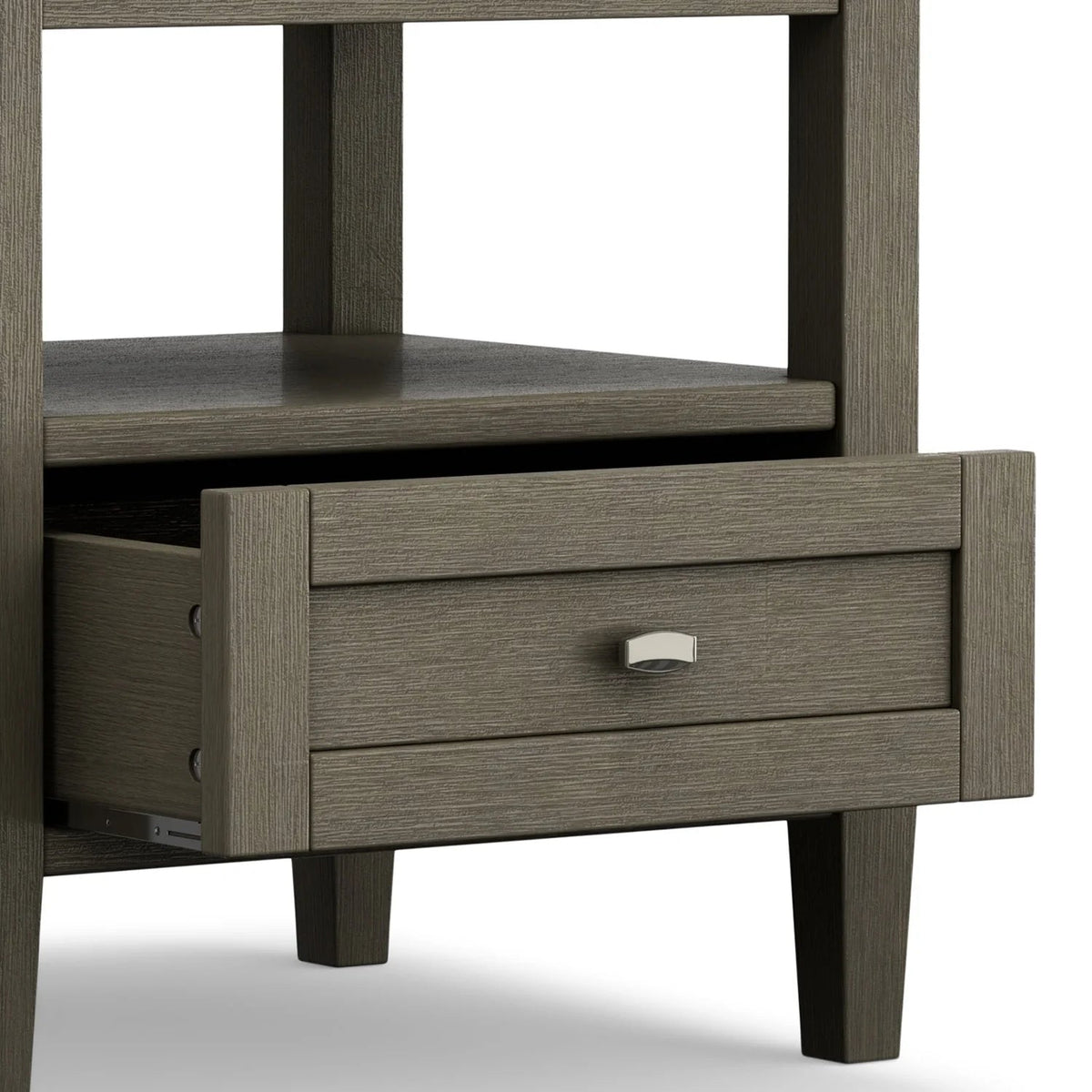 Solid Wood Rectangle End Table With Drawer And Shelf, 18.1in D x 20in W x 19.5in H - Norfolk