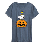 Peanuts - Snoopy Woodstock Pumpkin Women's Short Sleeve Graphic T-Shirt
