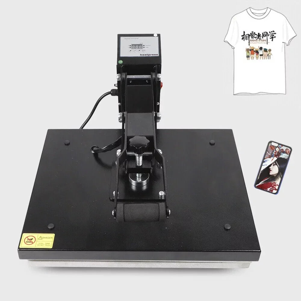 DENEST Clamshell Heat Press Machine 16in x 20in For T-Shirt Sublimation And Digital Transfer