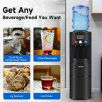 ICEPURE 3-in-1 Top Loading Water Dispenser With Ice Maker, 26.5lbs/24H, Black
