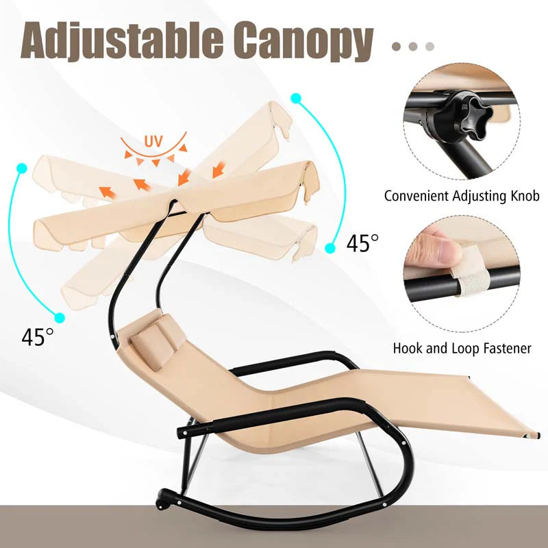 2 Person Patio Hammock Bed Swing Chair With Adjustable Canopy And Wheels
