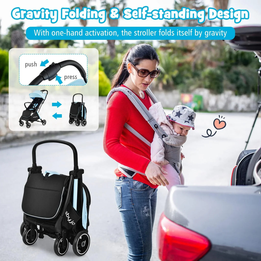 Compact Travel Stroller With Adjustable Backrest, Canopy And 7 kg Weight - 6-36 Months