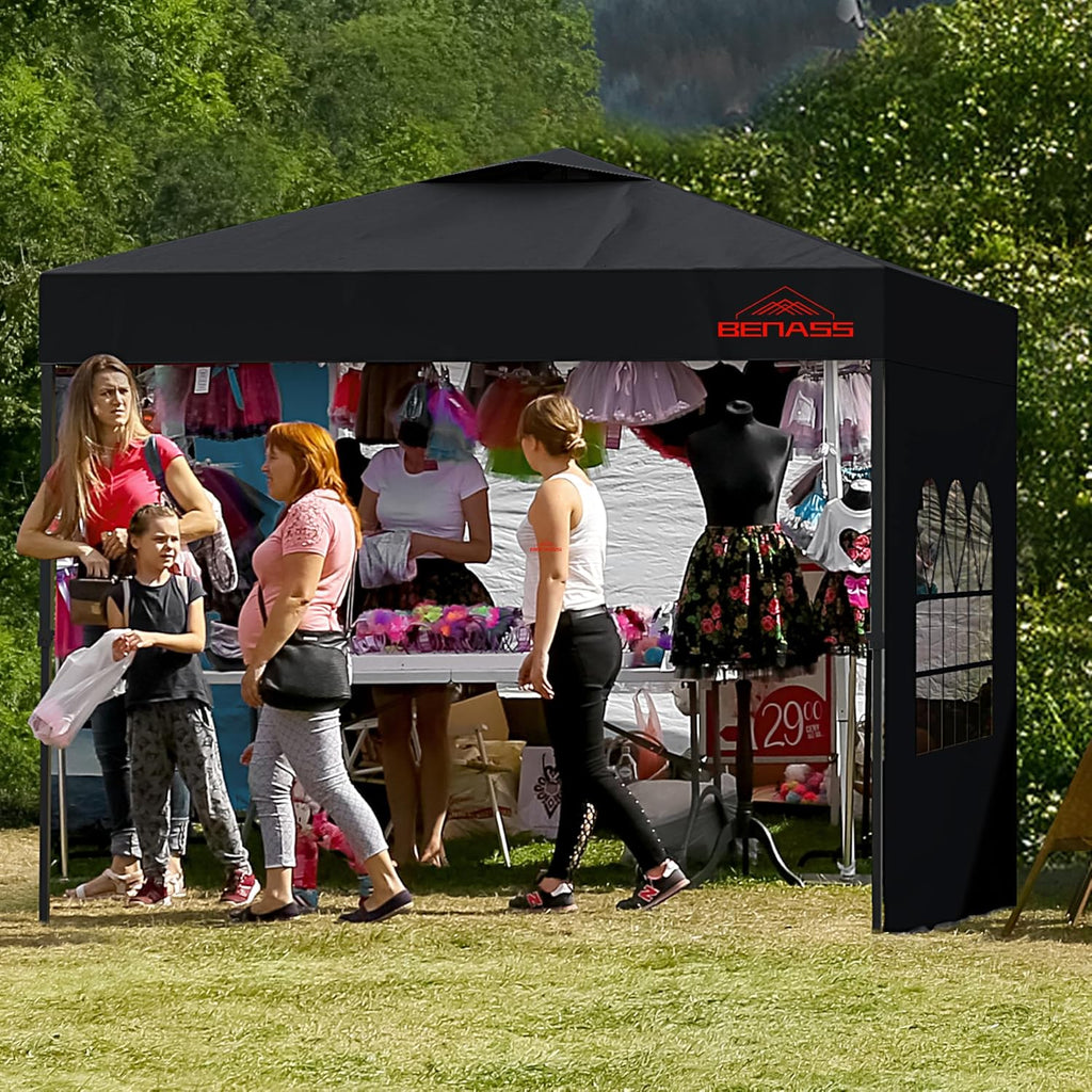 10x10 Pop-Up Canopy Tent With 3 Removable Sidewalls