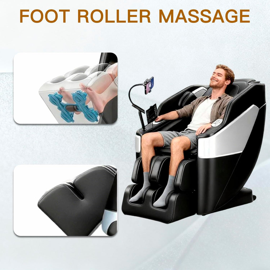 F&G Full Body Zero-Gravity SL Track Massage Chair With 5 Level Heating And Foot Rollers