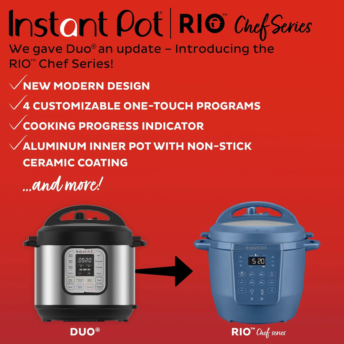 Instant Pot 6QT RIO Chef Series 7-in-1 Multi-Cooker, Black