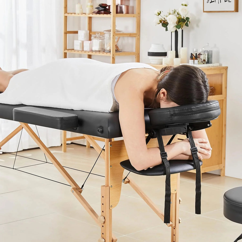 Yaheetech Portable Massage Table, 23 Inch Width, Black