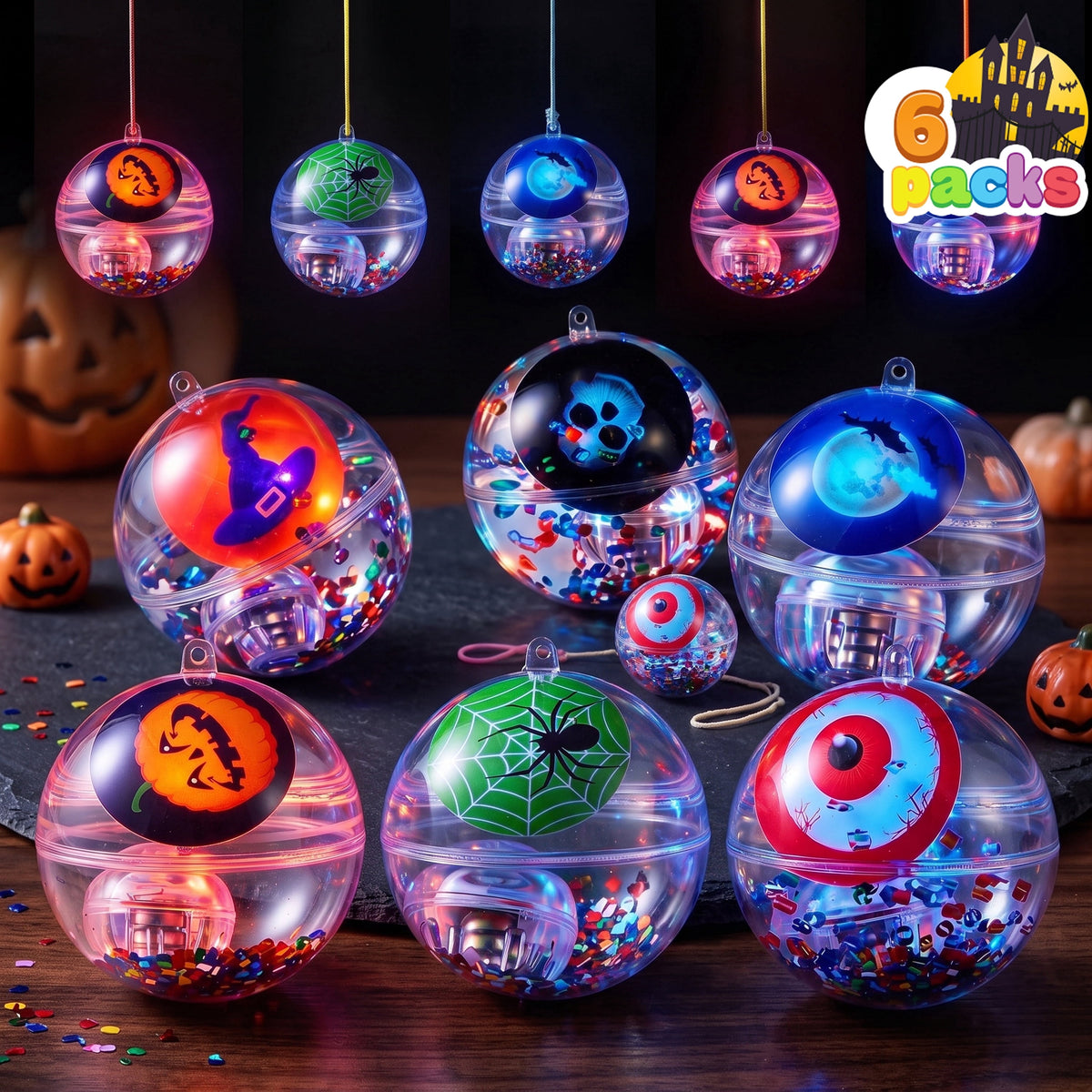 Joyfy 36 Pcs Halloween Bouncy Balls, Glow in The Dark Bouncy Balls Halloween Toys for Kids, for Trick or Treaters, Halloween Goodies, Halloween Party Favors