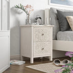 Farmhouse Fully Assembled Nightstand With 2 Drawers