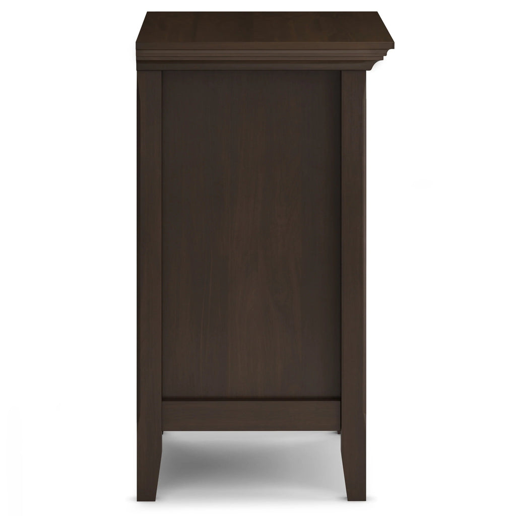 Solid Wood Nightstand With 2 Drawers And Open Shelf, 16 in D x 24 in W x 26 in H