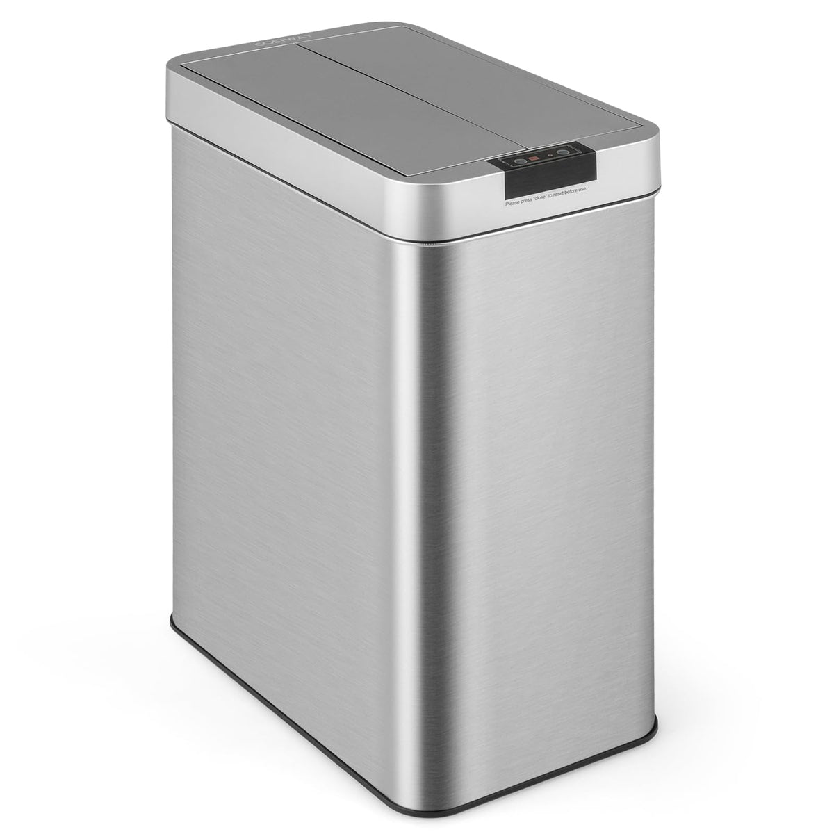 13.2 Gallon Motion Sensor Stainless Steel Trash Can, Silver