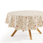 Way To Celebrate Halloween PEVA Tablecloth, For Table 70" Round - Skeleton Pumpkin Head Toss