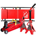 BIG RED 2 Ton Hydraulic Floor Jack Combo With 2 Jack Stands, Garage Creeper And Red Color - W8200