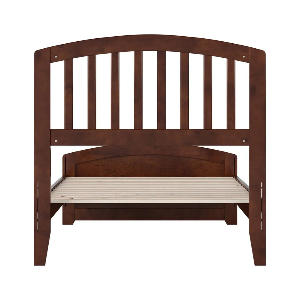 AFI Quincy Twin Solid Wood Low Profile Platform Bed With Matching Footboard, Walnut