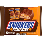 Snickers Pumpkins Fun Size Chocolate Halloween Candy Bars, - 5.5 Oz Pack