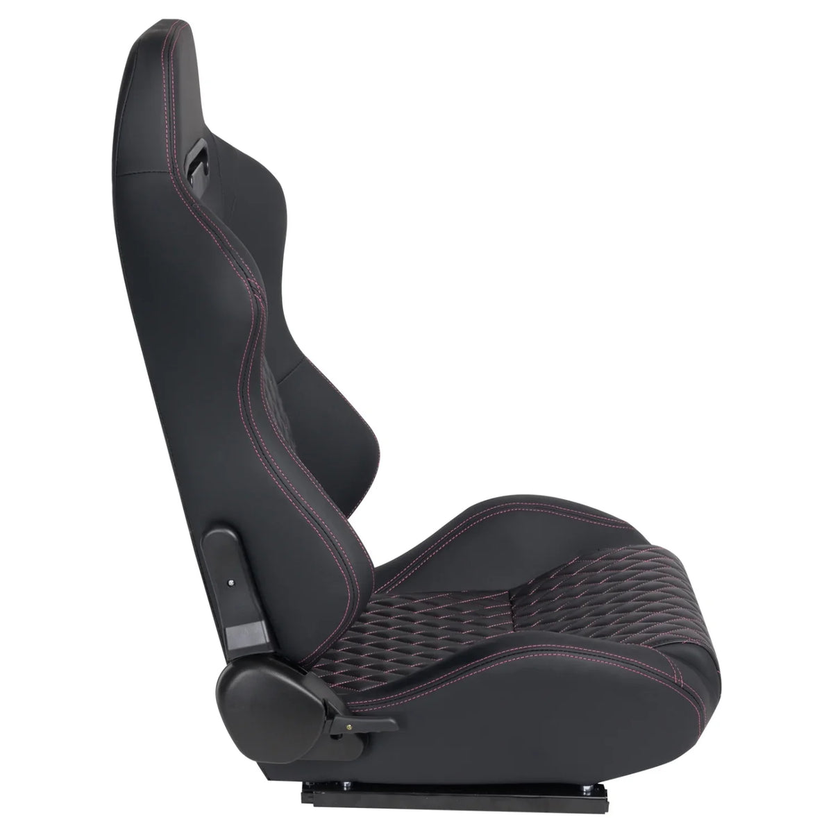 Racing Seats, PVC With Suede Material, Double Slider Design, Black - 2 Pieces