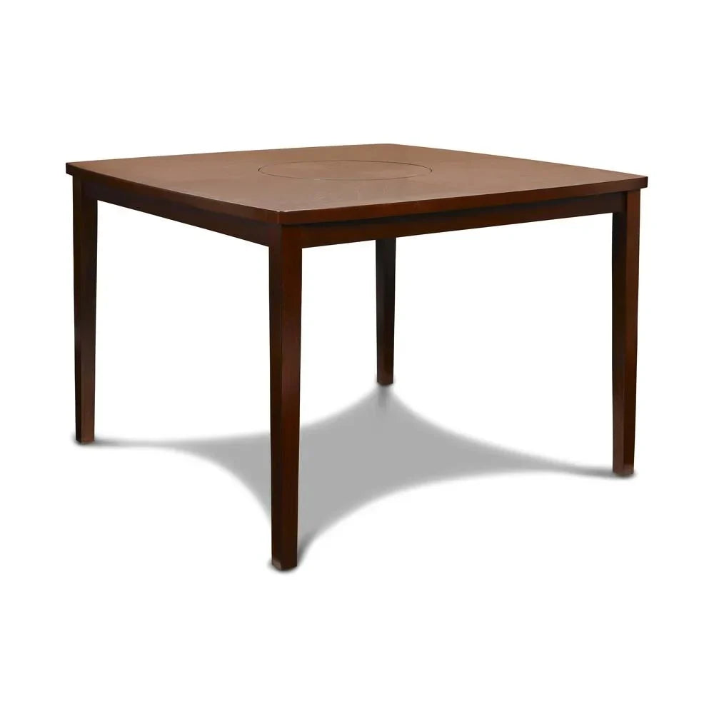 New Classic Furniture Wood Counter Table With Lazy Susan, Espresso - Dixon