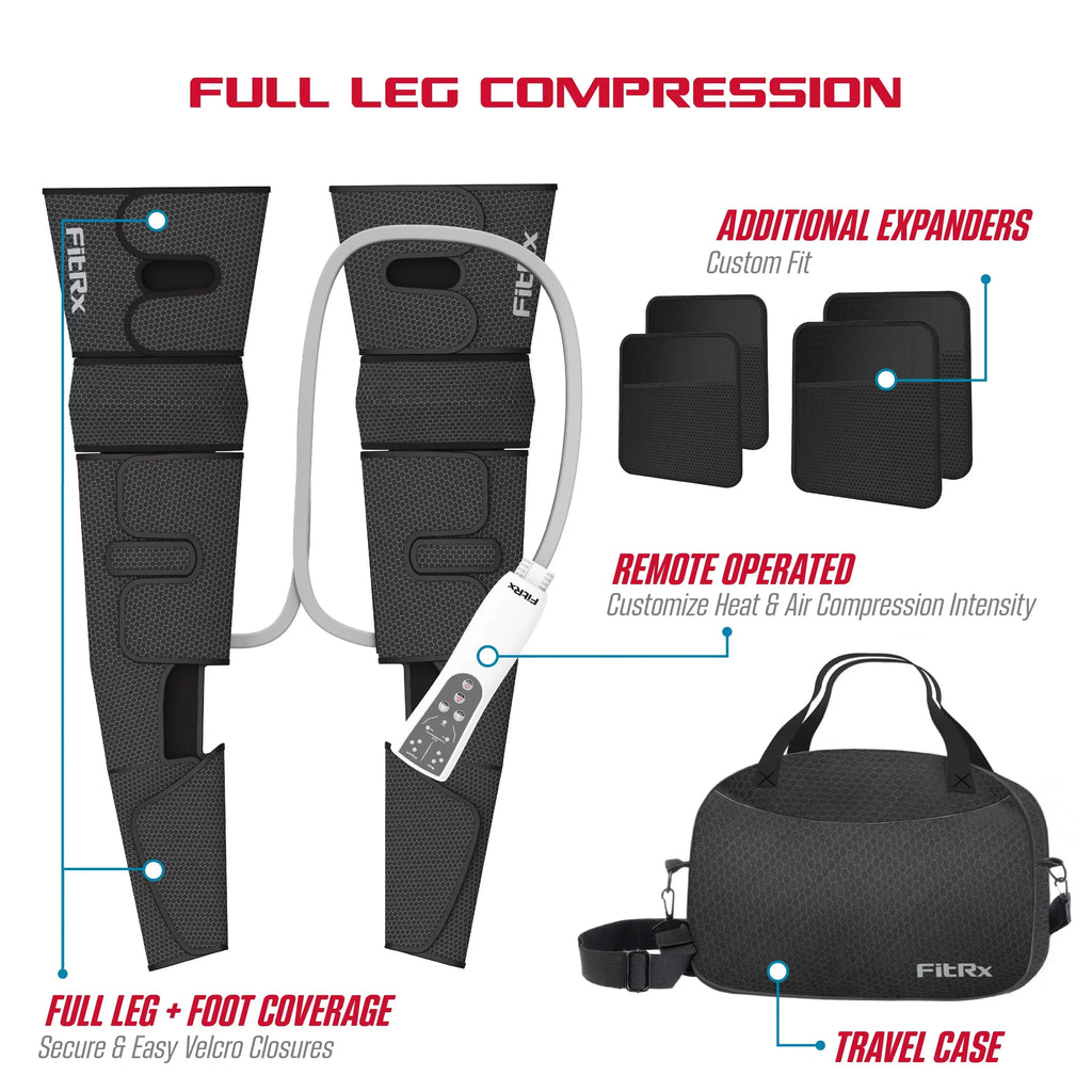FitRx RecoverMax Heated Compression Leg And Foot Massager