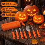 Halloween Pumpkin Carving Kit Heavy Duty Stainless Steel Pumpkin Carving Tools With Carrying Sculpting and Carving 7pcs