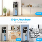 Brio Bottom Loading Water Cooler Dispenser for 3 or 5 Gallon Bottles - Hot, Room and Cold
