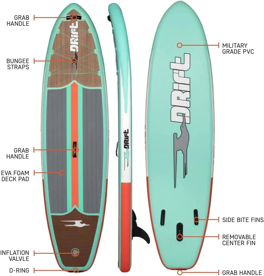 Drift Inflatable Stand Up Paddle Board 10'8in Classic Woodgrain - Aero