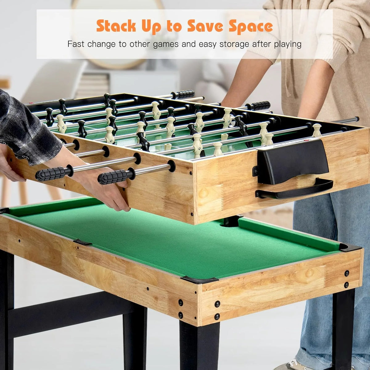 10-Function Multi-Game Table, Green - 105.4L x 61W x 80H Centimetres