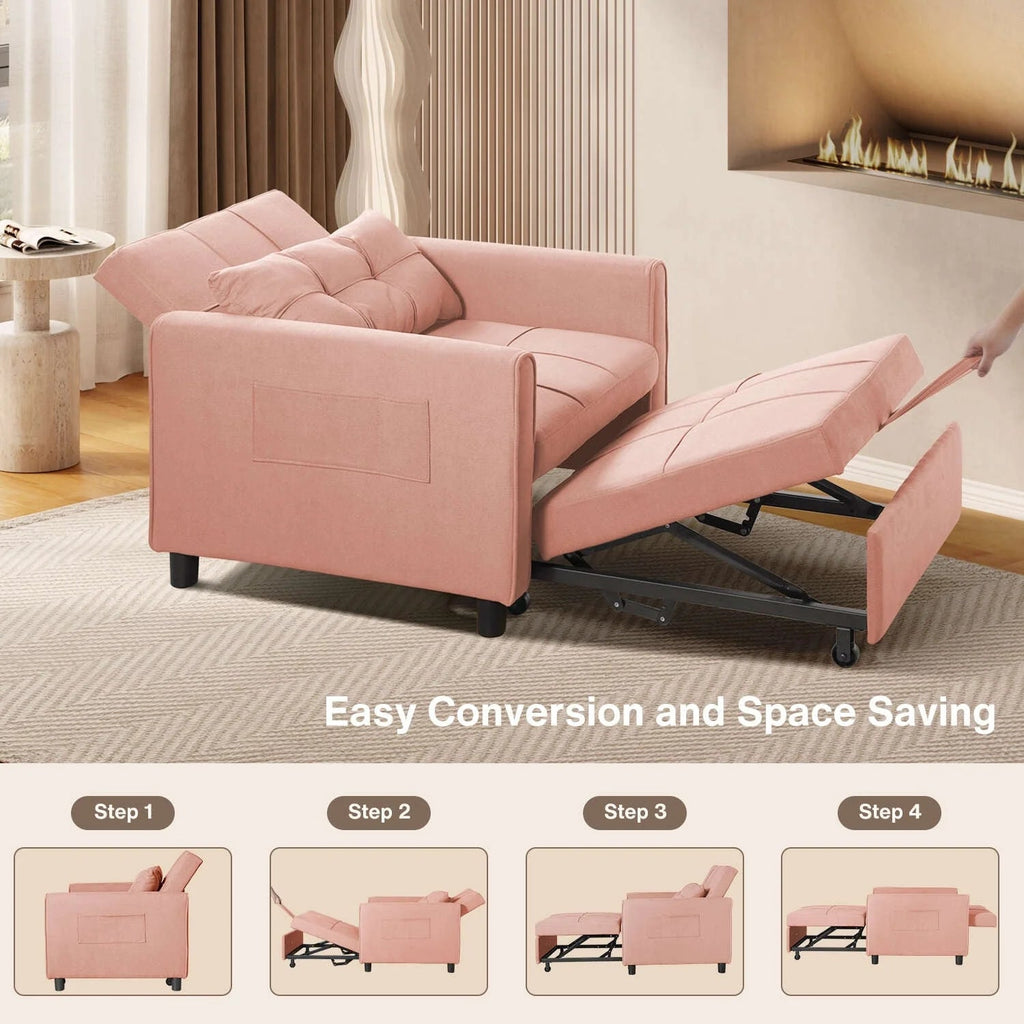 3-in-1 Adjustable Pull-Out Sleeper Sofa Bed With 330 Pounds Capacity