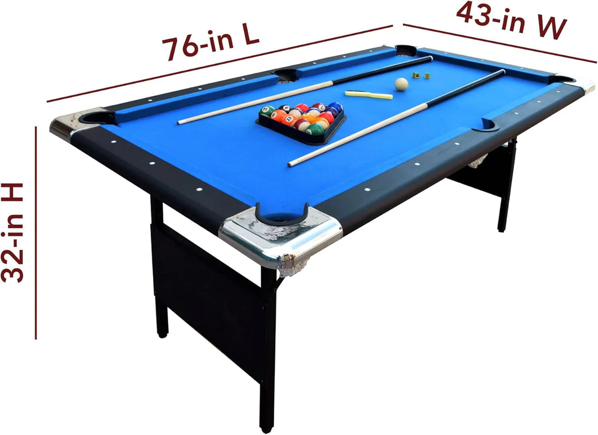 Hathaway Fairmont Portable Pool Table 6 Ft, 76 x 43.25 x 32 in - BG2574