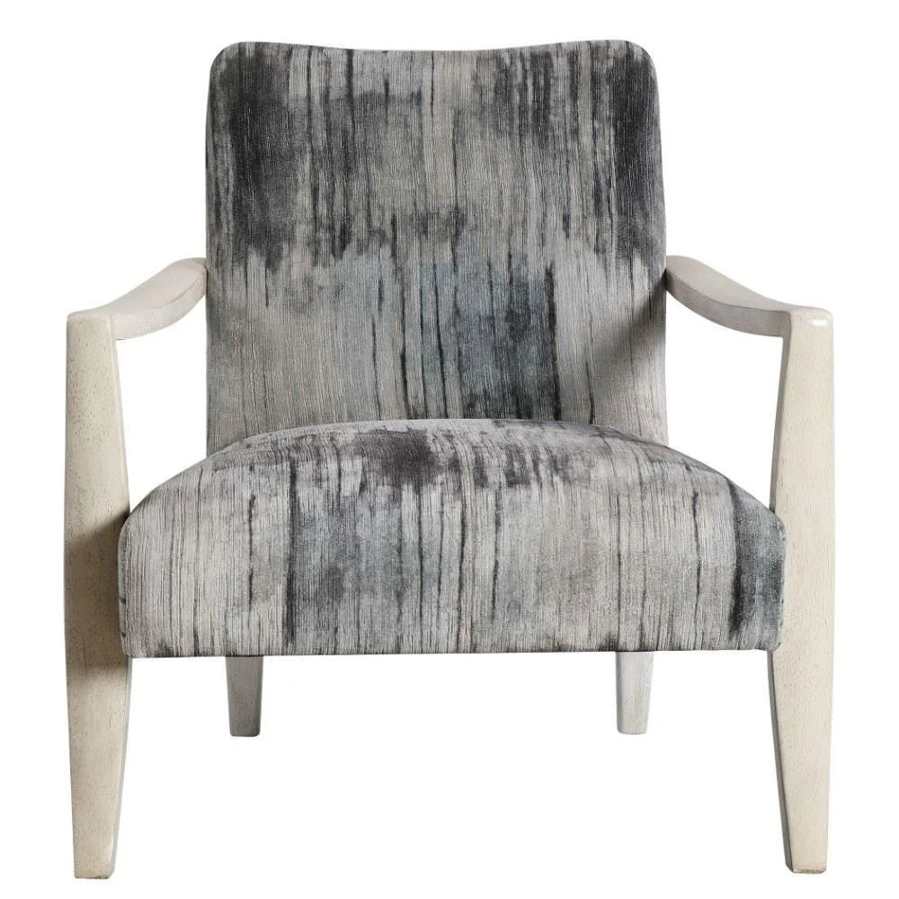Bailey Street Home Gate House Mews 31 inch Accent Chair Charcoal/Gray/Blue Chenille/Natural Off-White Finish - 208-Bel-4361897