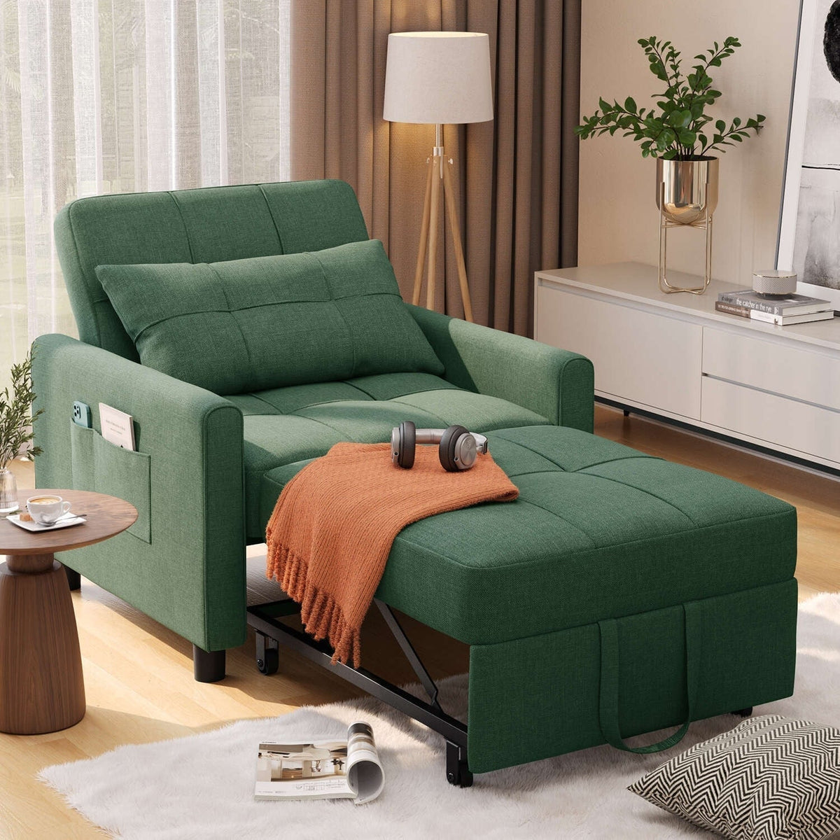 3-in-1 Adjustable Pull-Out Sleeper Sofa Bed With 330 Pounds Capacity