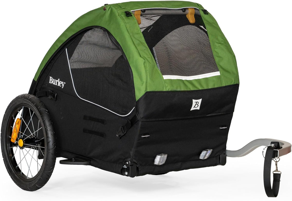 Burley Pet Bike Trailer, 75 Pounds, Fern Green/Black/White - Tail Wagon 947108