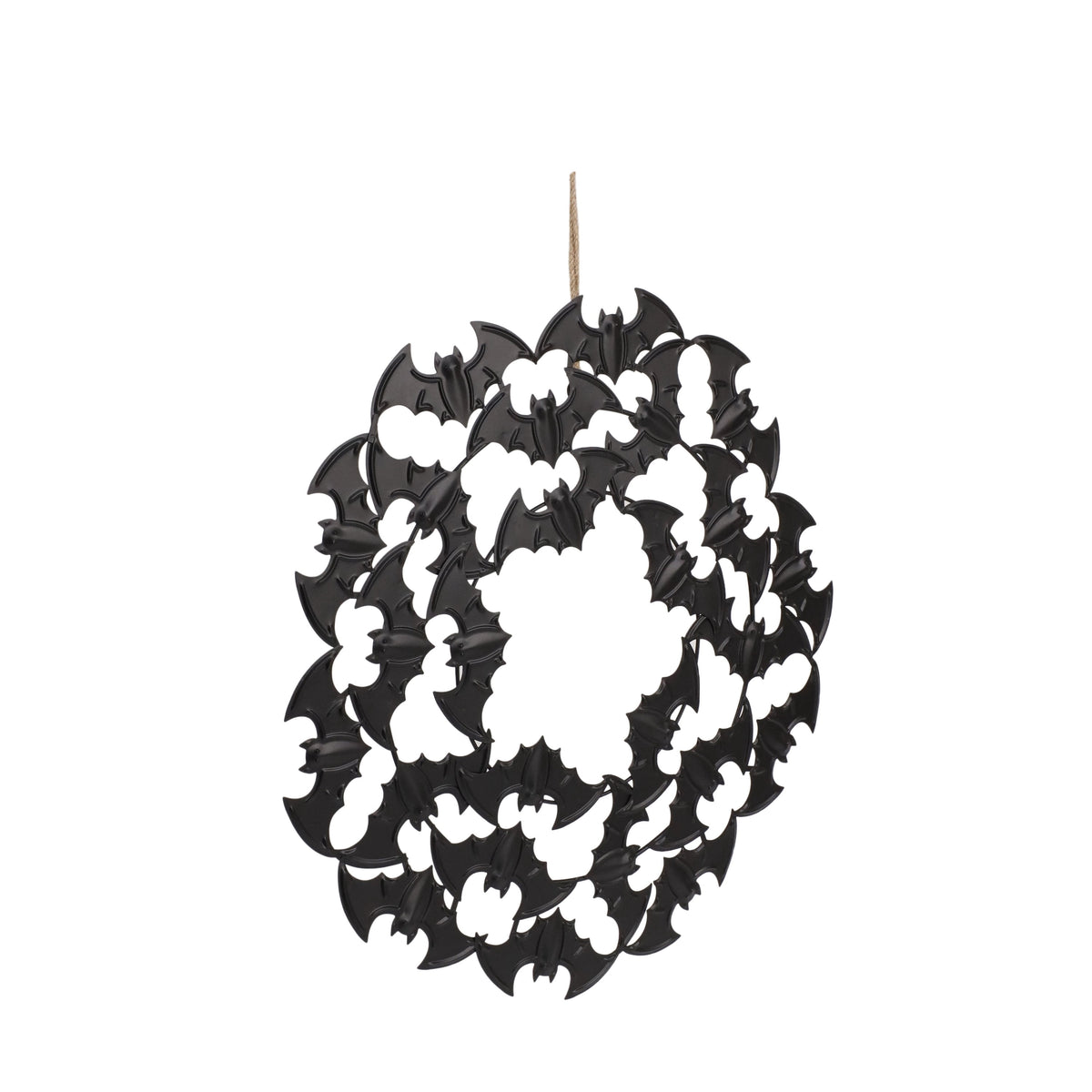 Metal Bat Wreath, Black, 21.5", Halloween by Way To Celebrate