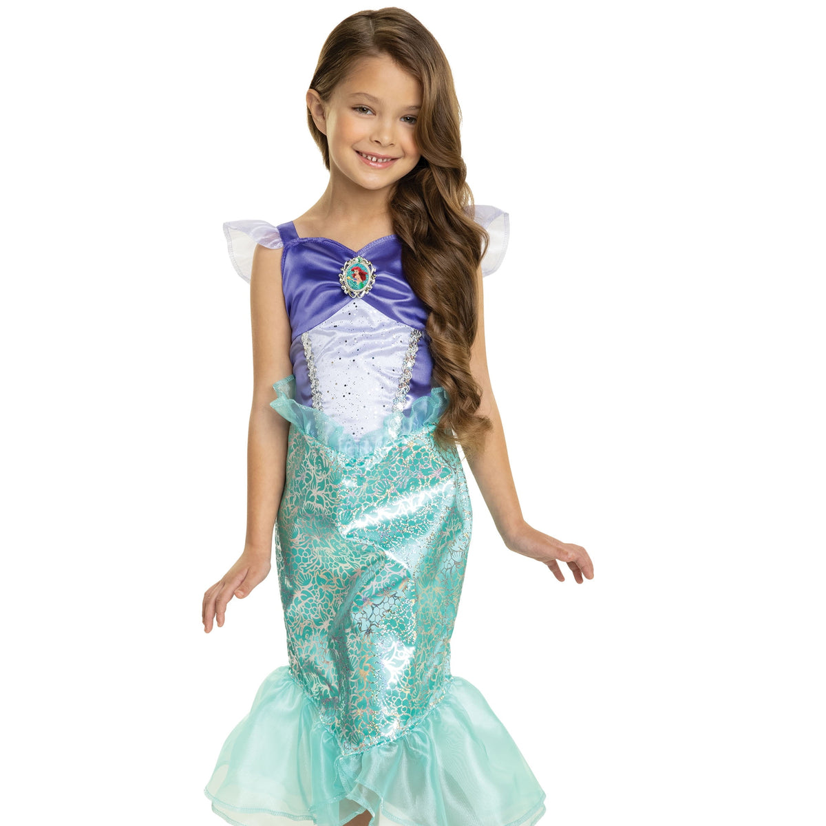 Disney The Little Mermaid Ariel Green Mermaid Play Dress Outfit Female Child Size 4 to 6x