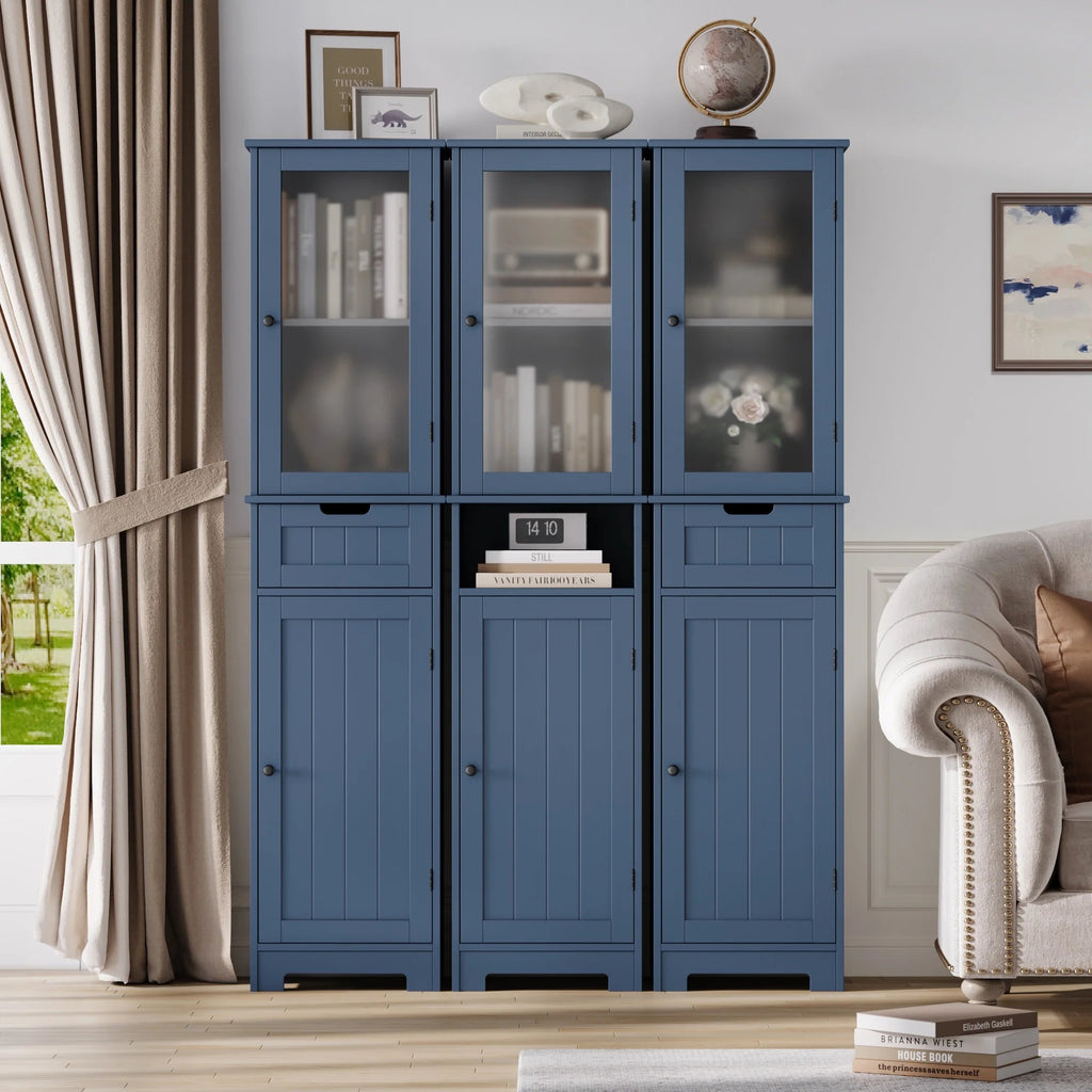 Homfa Tall Narrow Bathroom Storage Cabinet With Door And Drawer, 15.7in L x 11.8in W x 67in H, White