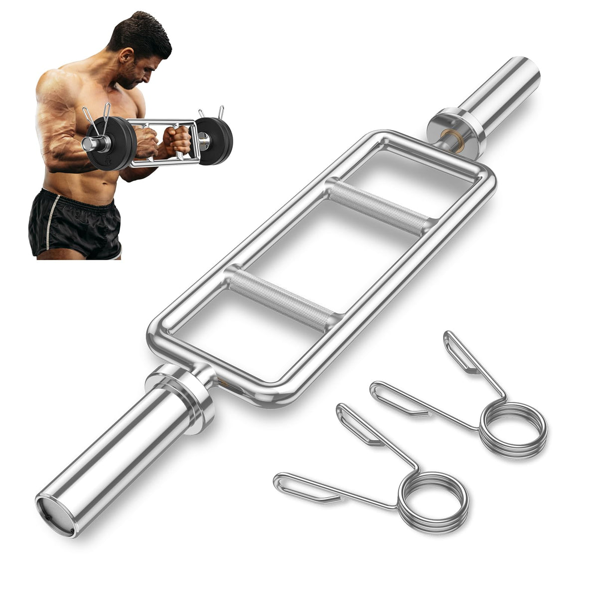 Olympic Triceps Bar, 34 in, Silver