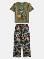 Wonder Nation Boys Short Sleeve Graphic Tee and Wide Leg Pants Sleep Set, 2-Piece, Sizes 4-18