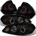AKKON Black Smoked LED Halo Headlights And LED Tail Lights For 2006-2013 Chevy Impala And 2014-2016 Chevy Impala Limited