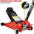 Seizeen Low Profile 3 Ton 6600 lbs Trolley Jack With Dual Lift Pump - Red