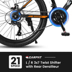 26 Inch Men's Mountain Bike With Shimano 21-Speed And Disc Brakes - Black Orange