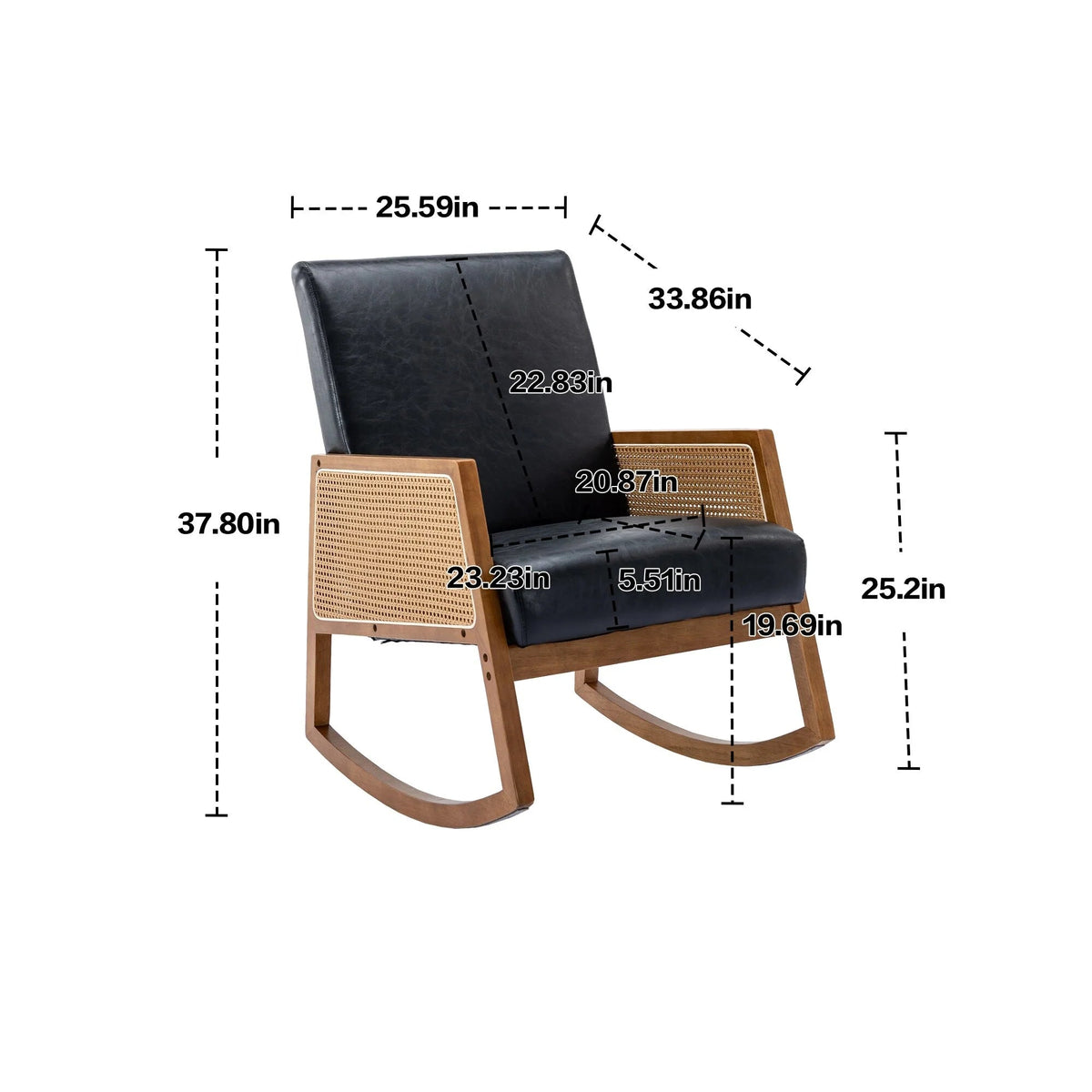 Upholstered Tall Back Gliding Rocking Armchair