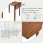 3-Piece Wood Drop Leaf Dining Table Set With 2 X-Back Chairs - 47.3x29.5x29.5inch