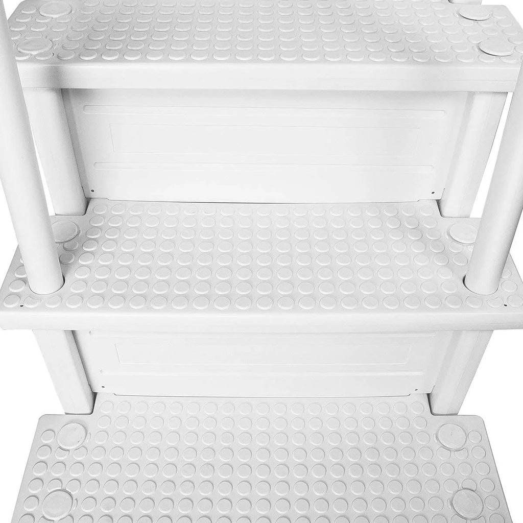 Aqua Select Anti-Slip In-Pool Steps, Gray, 28in W x 81in H, 300 lbs Capacity - For Above Ground Pools