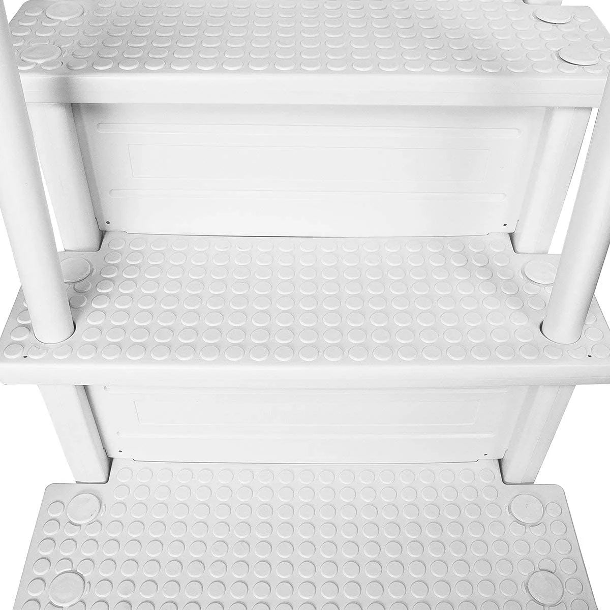 Aqua Select Anti-Slip In-Pool Steps, Gray, 28in W x 81in H, 300 lbs Capacity - For Above Ground Pools
