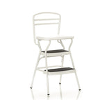COSCO Stylaire Retro Chair And Step Stool With Flip-Up Seat - White, One Pack